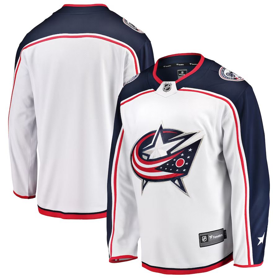 Men Columbus Blue Jackets Fanatics Branded White Breakaway Away NHL Jersey